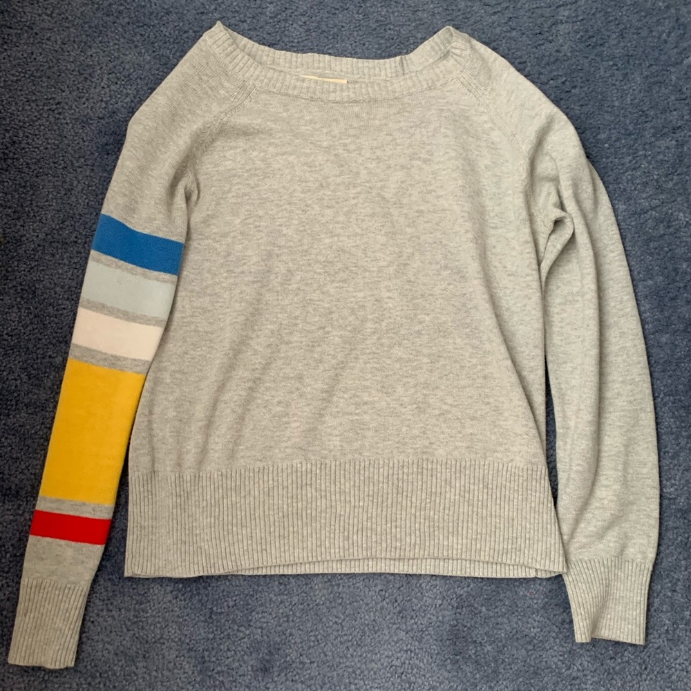 Nordstrom Girls Gray Color Block Sweater XL(14/16)